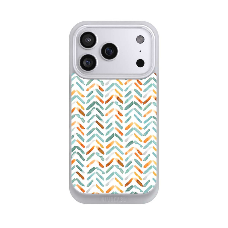 iPhone 17 Pro NIVOpure Élégant Automne Chevron Bleu Orange