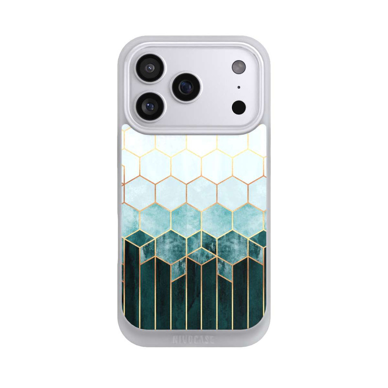 iPhone 17 Pro NIVOpure Blaugrüne Sechsecke