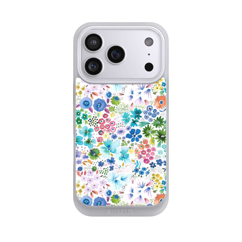 iPhone 17 Pro NIVOpure Kunstvolle kleine Frühlingsblumen blau