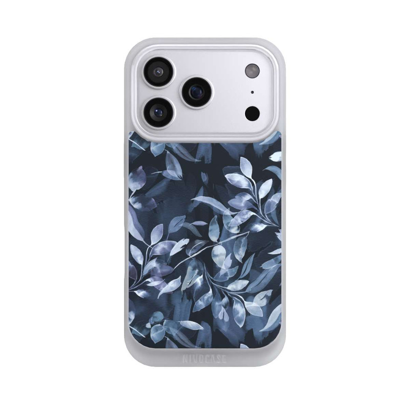 iPhone 17 Pro NIVOpure Mystische Aquarellblätter marineblau