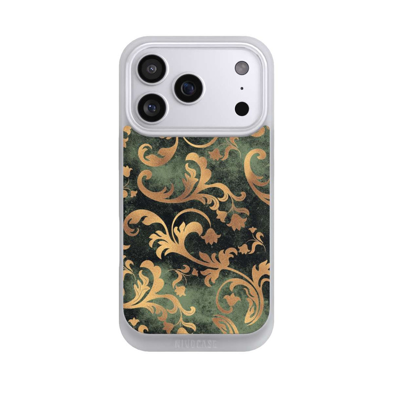iPhone 17 Pro NIVOpure Damask Wallpaper Dark Green