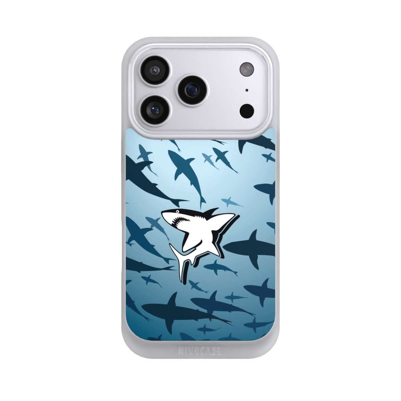 iPhone 17 Pro NIVOpure Haie Muster Blau
