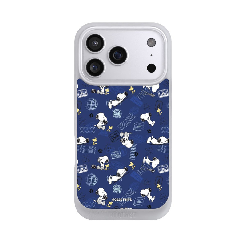 iPhone 17 Pro NIVOpure Peanuts Travel Stamps Pattern Blue