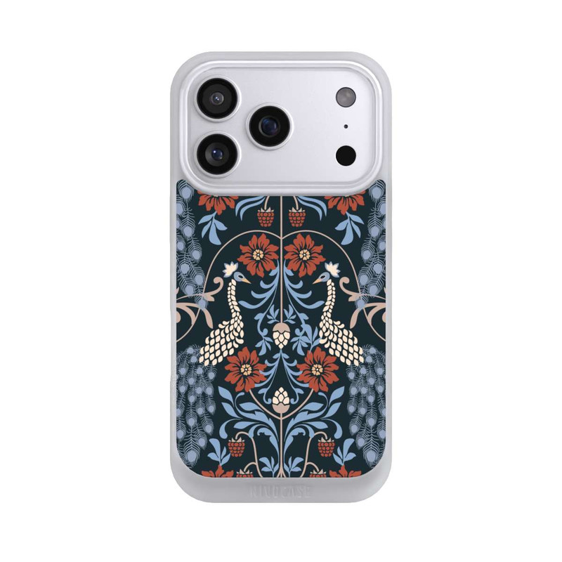 iPhone 17 Pro NIVOpure Vintage Peacock Garden Arts and Crafts Floral Dark