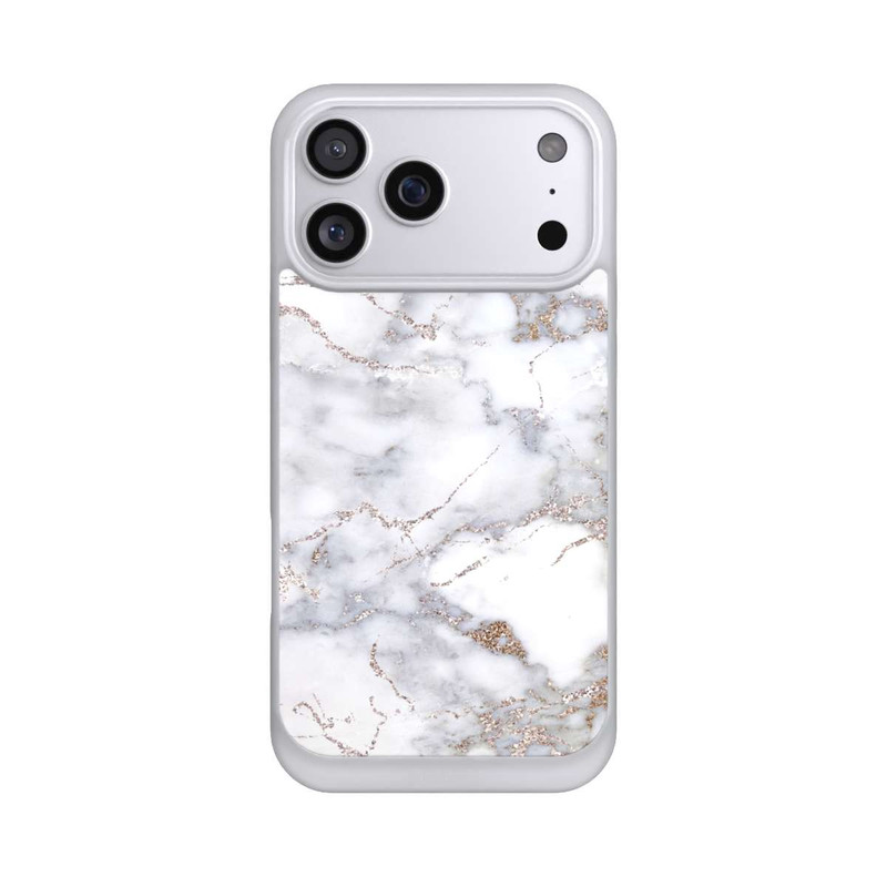 iPhone 17 Pro Max NIVOpure Silberglitzer Marmorlook