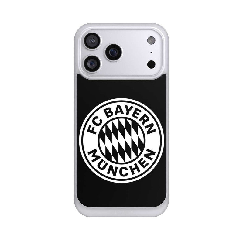 iPhone 17 Pro Max NIVOpure Klassisches FCB Logo Klein - Weiß auf Schwarz