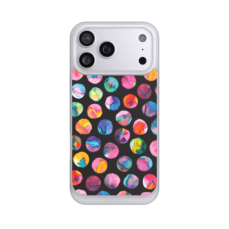 iPhone 17 Pro Max NIVOpure Bunte Tintenmurmeln Punkte Schwarz