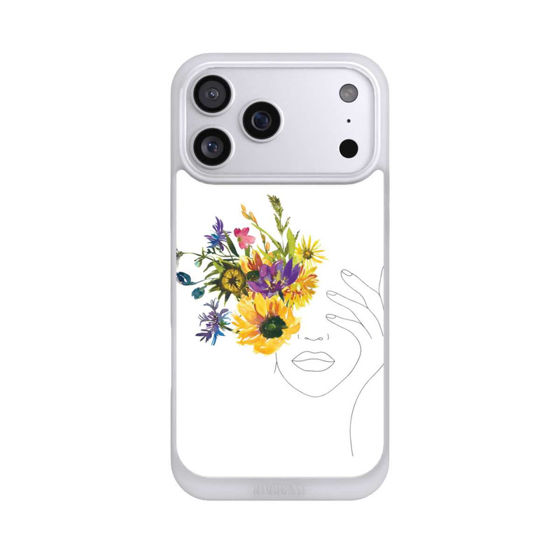 iPhone 17 Pro Max NIVOpure Line Art Woman sunflowers
