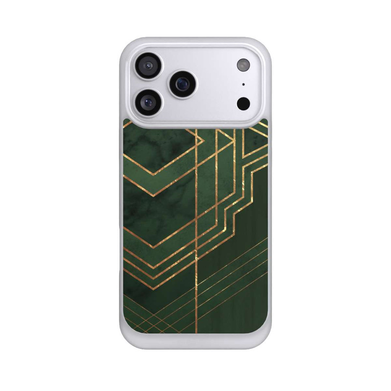 iPhone 17 Pro Max NIVOpure Dark Green Pattern Golden Stripes