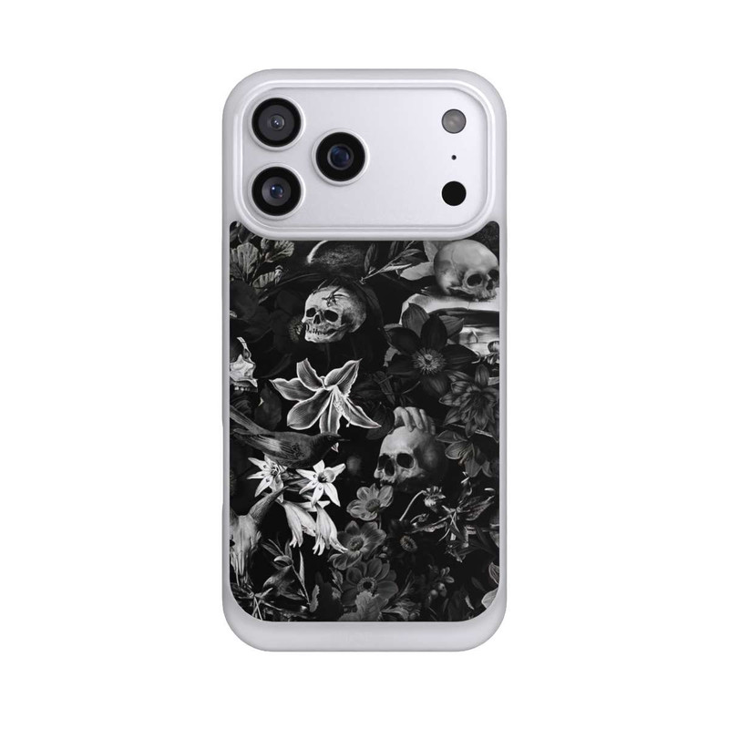 iPhone 17 Pro Max NIVOpure Skulls and Flowers on Black Background