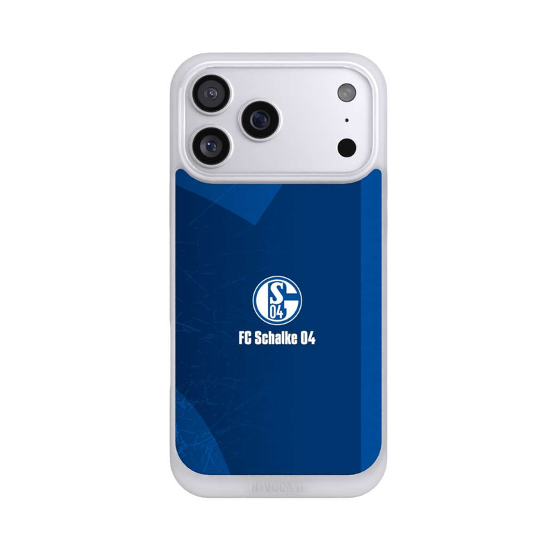 iPhone 17 Pro Max NIVOpure Schalke 04 Blauer Hintergrund Mit Logo