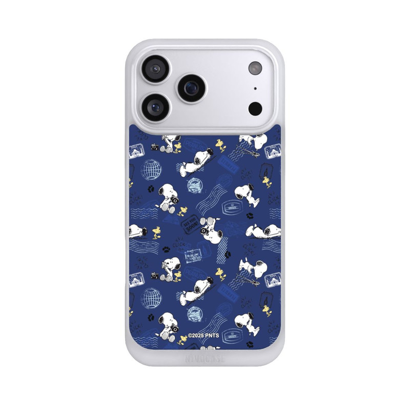 iPhone 17 Pro Max NIVOpure Peanuts Travel Stamps Pattern Blue