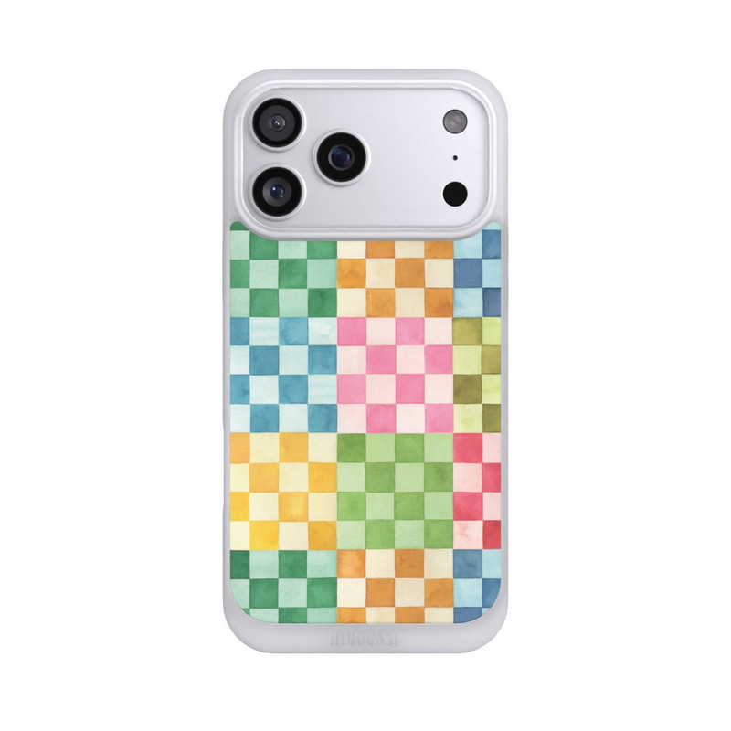 iPhone 17 Pro Max NIVOpure Checkerboard Watercolor Chess Geometric Red
