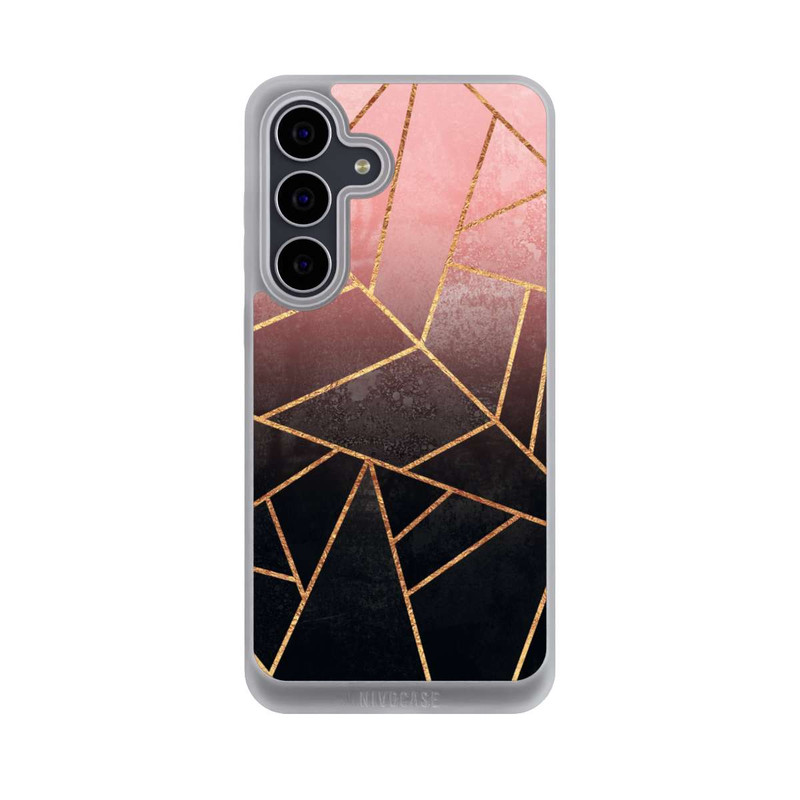 Galaxy S25 FE NIVOpure Pinker und Schwarzer Stein Gold Druck