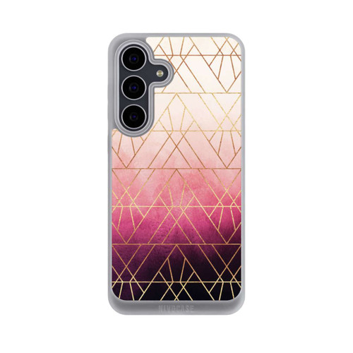 Samsung Galaxy S25 FE NIVOpure Triangles ombrés roses imprimé doré