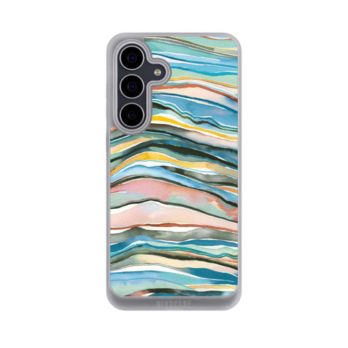 Samsung Galaxy S25 FE NIVOpure Couches d'agate aquarelle bleues