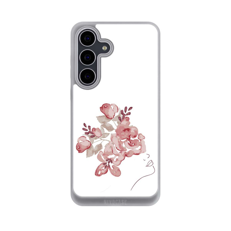 Galaxy S25 FE NIVOpure Line Art Woman face flowers