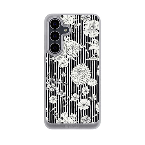 Samsung Galaxy S25 FE NIVOpure Fleurs et rayures noir et blanc