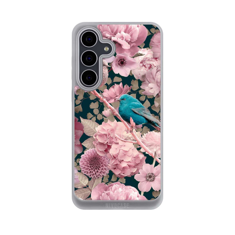 Galaxy S25 FE NIVOpure Spatzen im rosa Blumenmuster