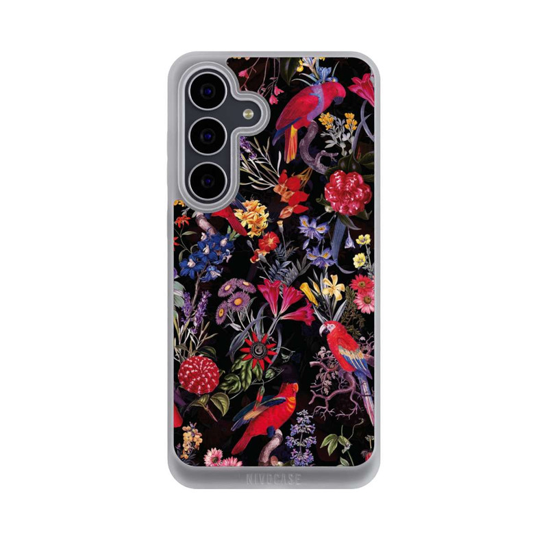 Galaxy S25 FE NIVOpure Fleurs sombres et perroquets