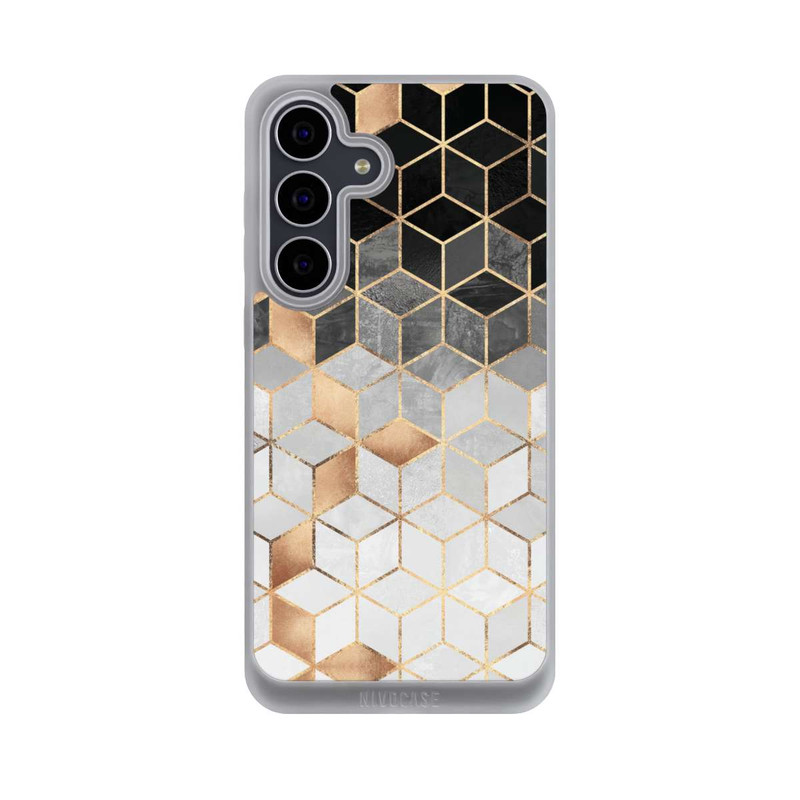 Galaxy S25 FE NIVOpure Würfel dunkel und gold