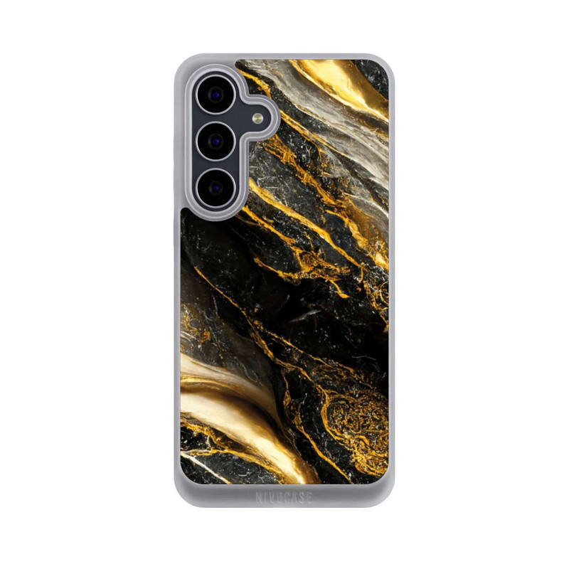 Galaxy S25 FE NIVOpure Schwarze Marmor Goldschichten