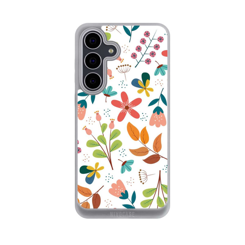 Galaxy S25 FE NIVOpure Blüten und Blätter weiß