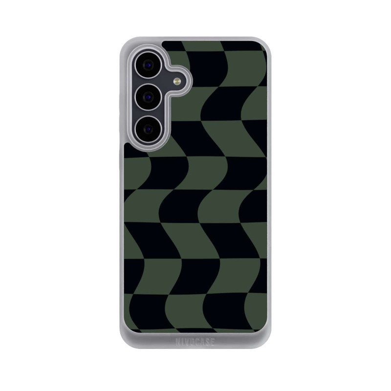 Galaxy S25 FE NIVOpure Checked Pattern Green Black