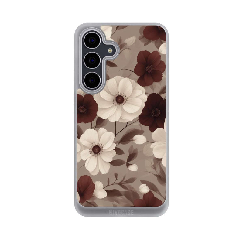 Galaxy S25 FE NIVOpure Negative Flower Bordeaux White with AI