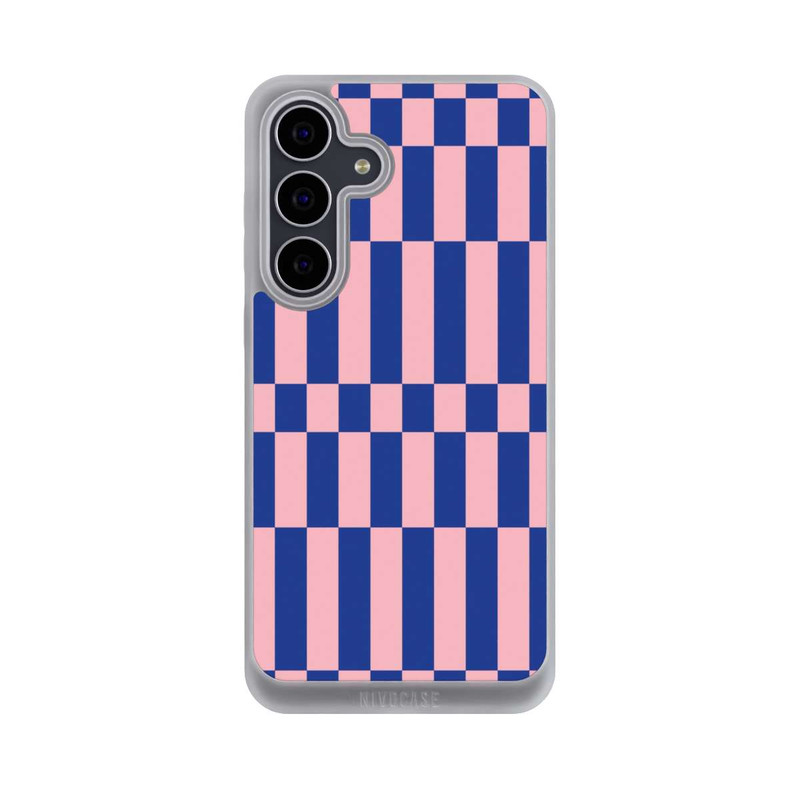 Galaxy S25 FE NIVOpure Checked Abstract Bold Electric Blue and Pink Color Block