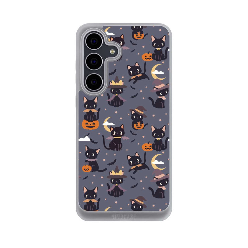 Galaxy S25 FE NIVOpure Cute Halloween Witch Cats and Pumpkins