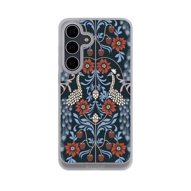 Galaxy S25 FE NIVOpure Vintage Peacock Garden Arts and Crafts Floral Dark