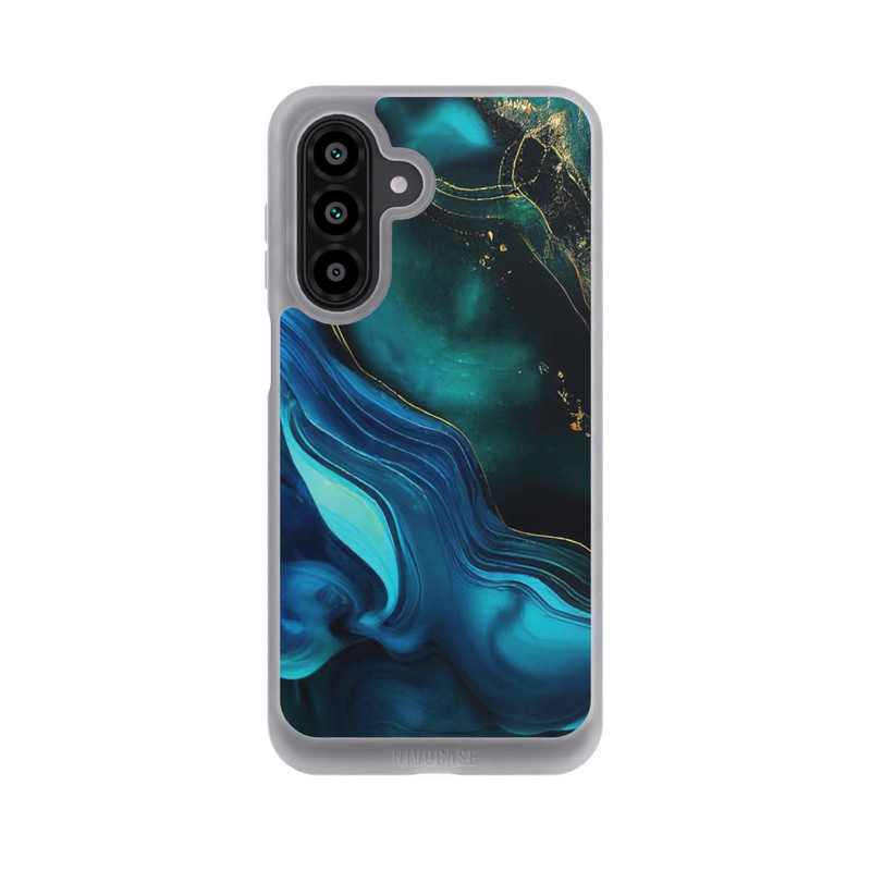 Galaxy A17 5G NIVOpure Encre bleue et dorée avec IA