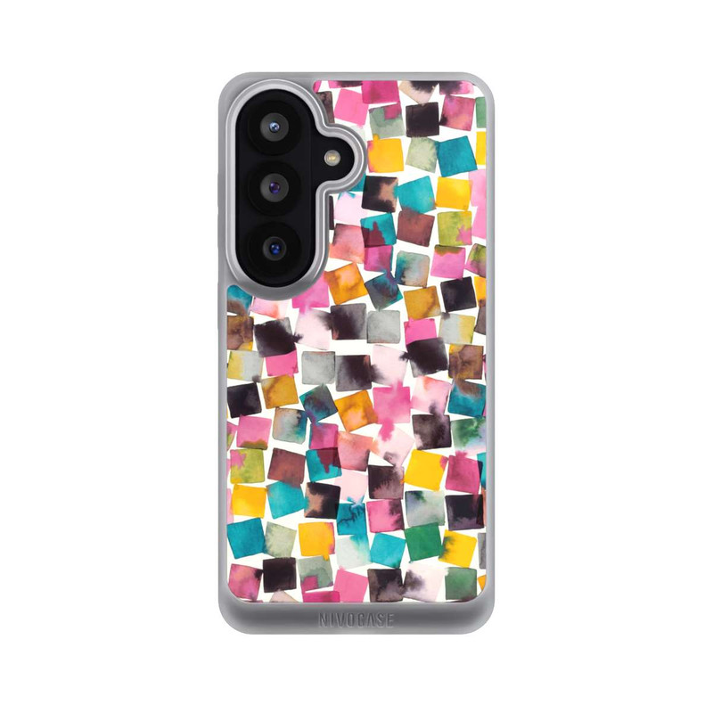 Galaxy S26 NIVOpure Aquarell geometrische Plaids rosa