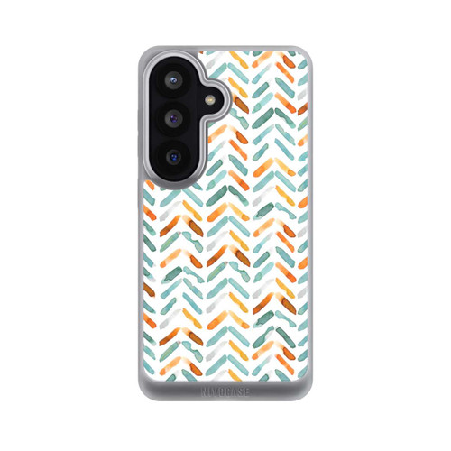 Samsung Galaxy S26 NIVOpure Elegantes Herbstchevron Blau Orange
