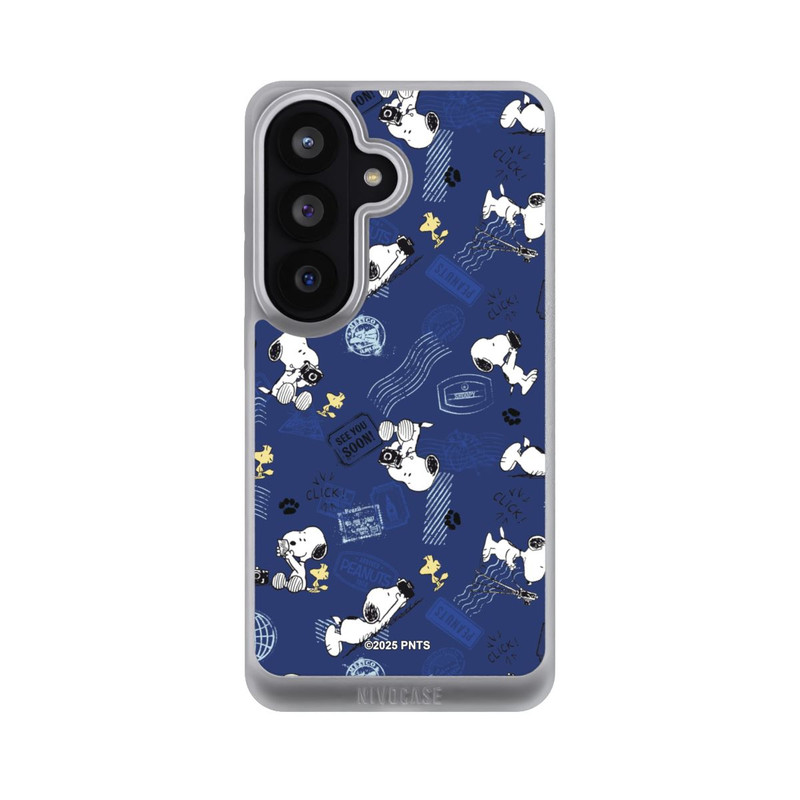 Galaxy S26 NIVOpure Peanuts Travel Stamps Pattern Blue