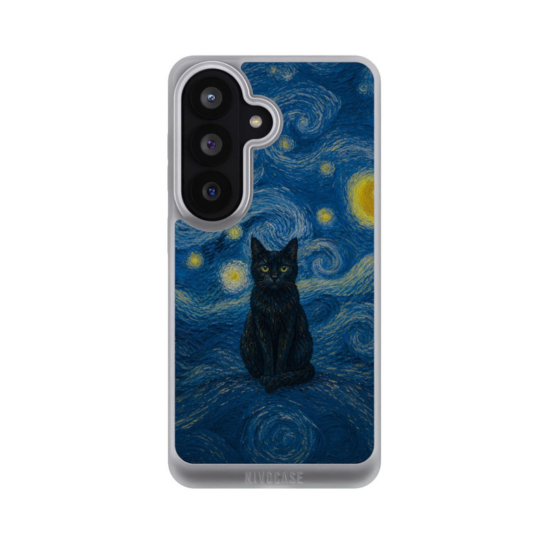 Galaxy S26 NIVOpure Sternennacht von Vincent van Gogh mit Katze mit KI