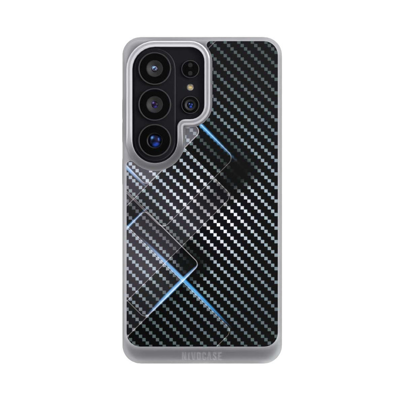 Galaxy S26 Ultra NIVOpure Blaue Linien auf Karbon