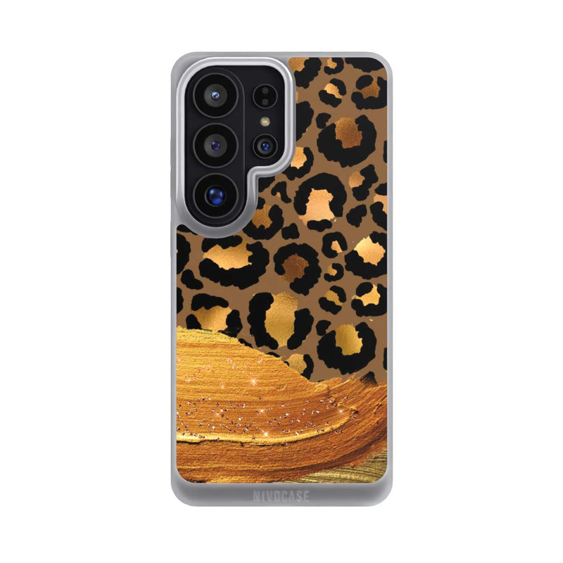 Galaxy S26 Ultra NIVOpure Dunkelgoldener Leoparden Glitzerlook