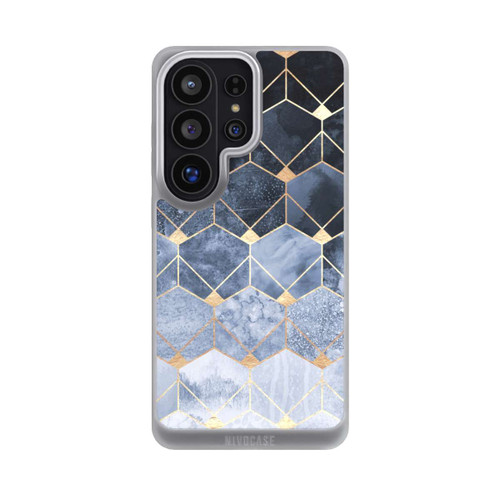 Samsung Galaxy S26 Ultra NIVOpure Blaue Sechsecke und Diamanten Golddruck