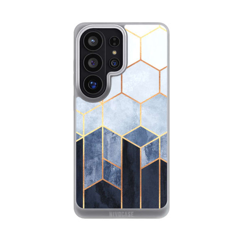 Samsung Galaxy S26 Ultra NIVOpure Blauer Farbverlauf Sechsecke Golddruck