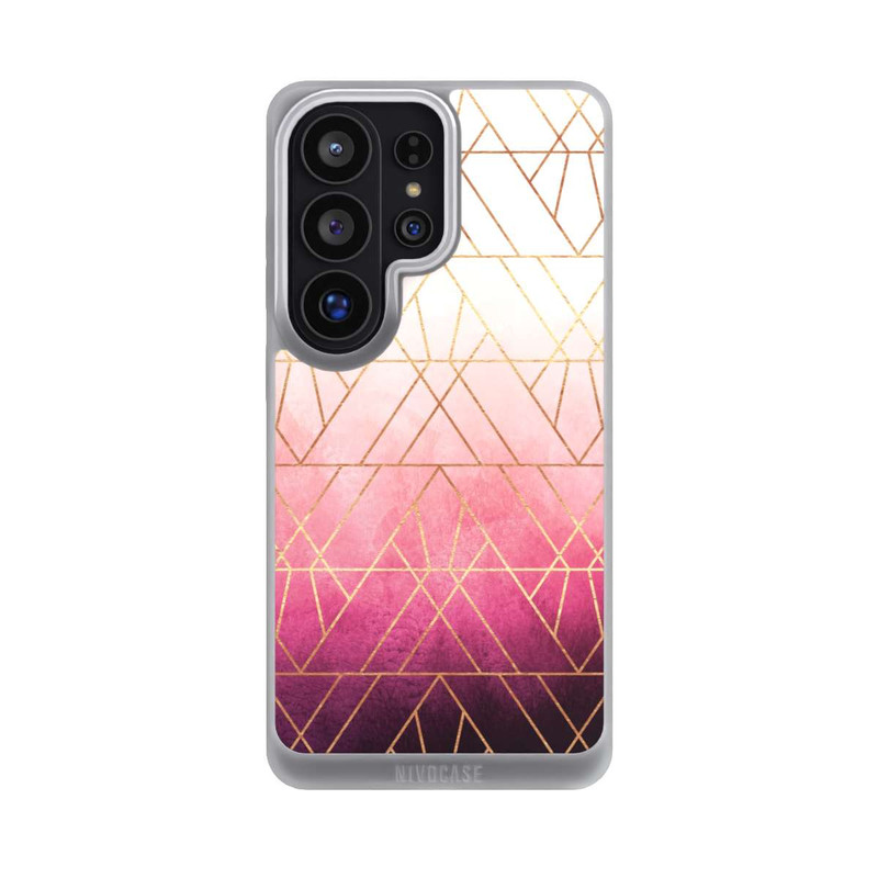 Galaxy S26 Ultra NIVOpure Pink Ombre Dreiecke Golddruck