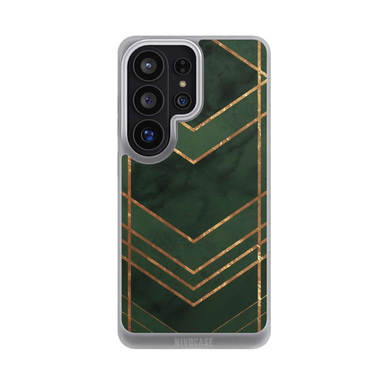 Galaxy S26 Ultra NIVOpure Dunkelgrün gemustert Goldene Streifen