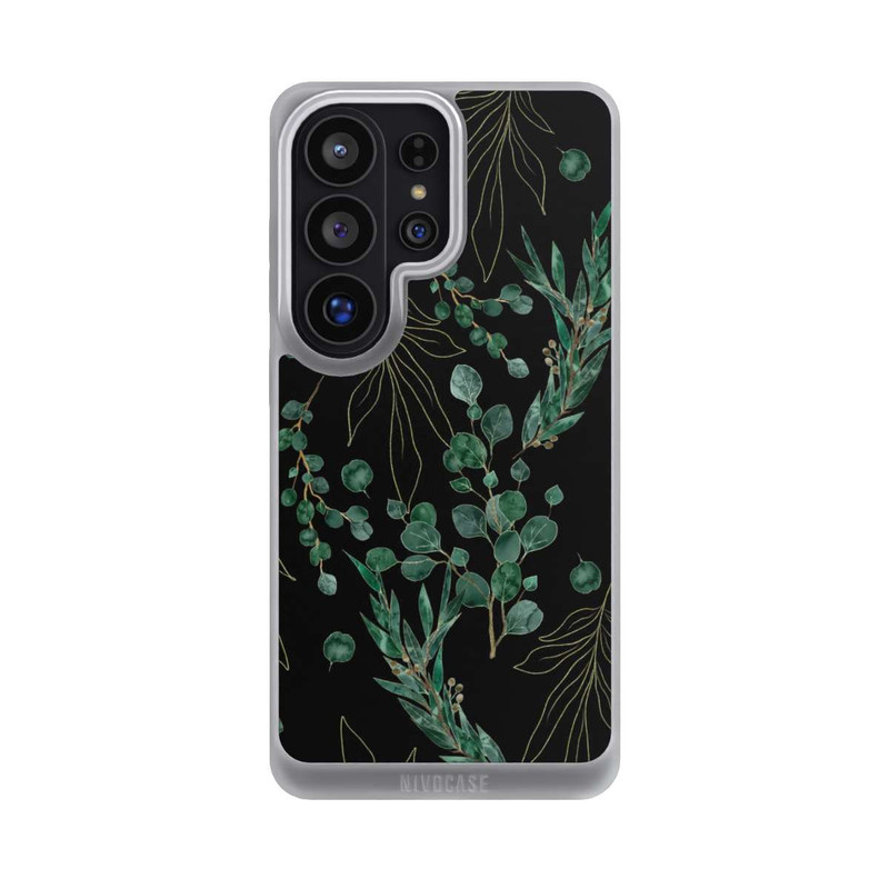 Galaxy S26 Ultra NIVOpure Feuilles d'Eucalyptus Fond Noir