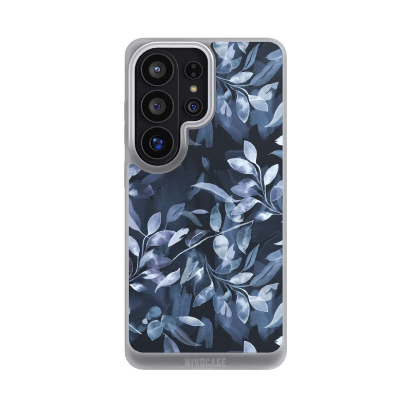 Galaxy S26 Ultra NIVOpure Mystische Aquarellblätter marineblau