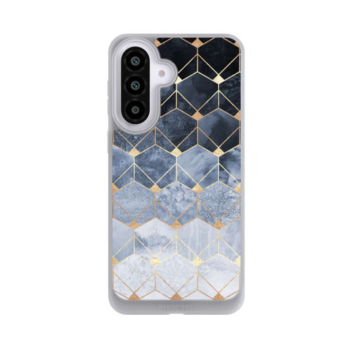 Samsung Galaxy A57 5G NIVOpure Blaue Sechsecke und Diamanten Golddruck