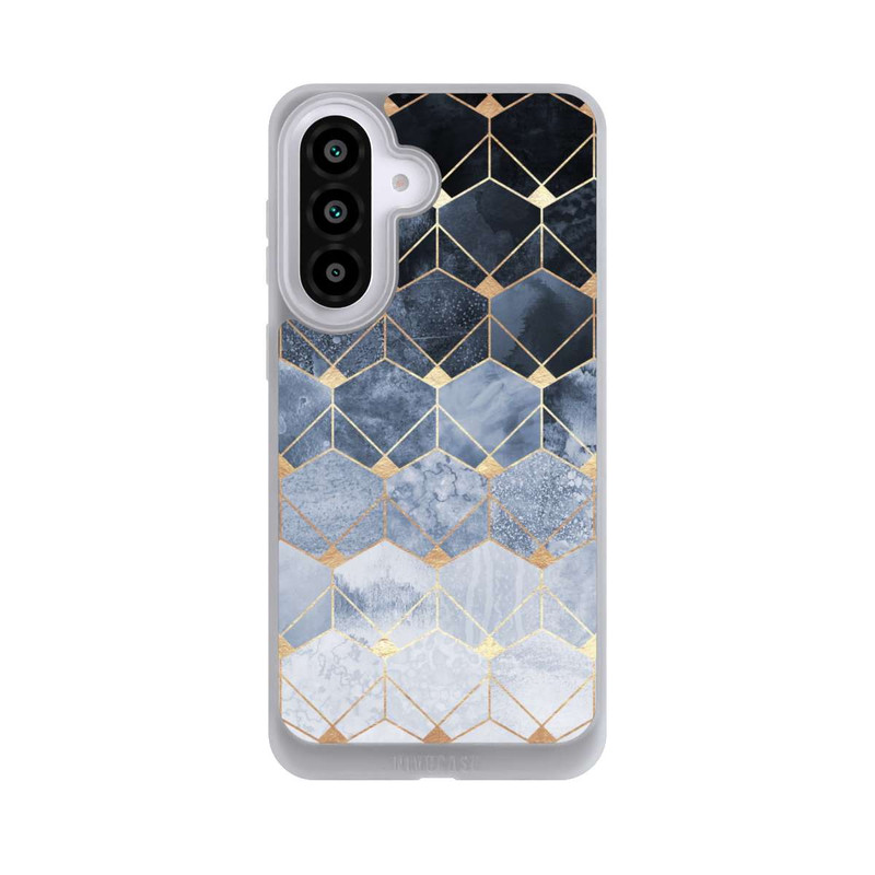 Galaxy A57 5G NIVOpure Blaue Sechsecke und Diamanten Golddruck