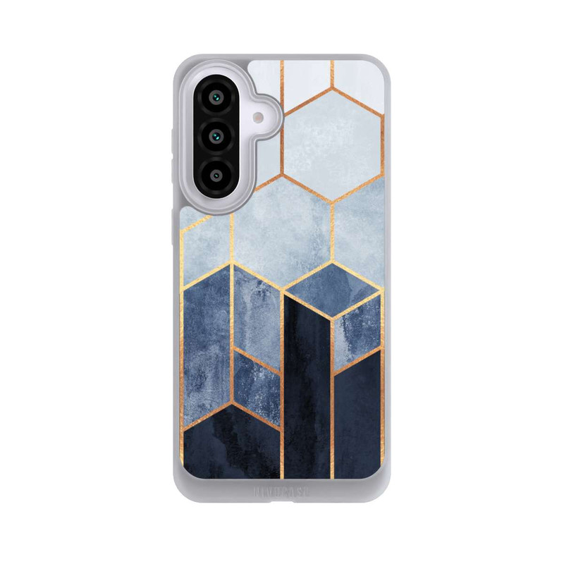 Galaxy A57 5G NIVOpure Blauer Farbverlauf Sechsecke Golddruck