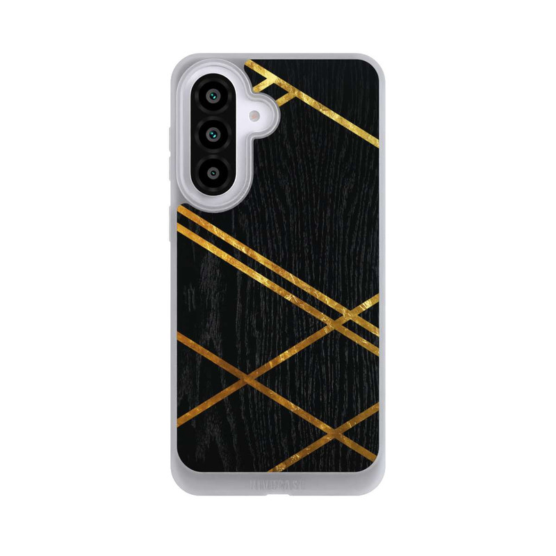 Galaxy A57 5G NIVOpure Schwarzes geometrisches Muster Goldene Streifen