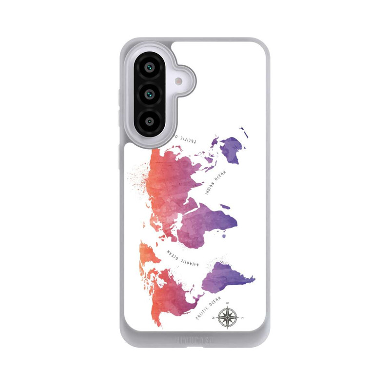 Galaxy A57 5G NIVOpure Aquarell Weltkarte weiß